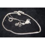 Silver curb chain & other small silver necklaces