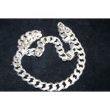 Large & heavy silver curb chain Weight 172g