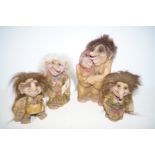 Group of Norwegian troll figurines