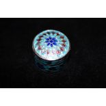 925 silver and enamel pill box