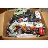 Large box of unsorted collectable cars