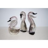 3 Murano glass ducks Height 21 cm