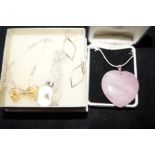 Heart Shaped crystal quarts stone Pendant and othe