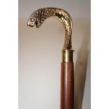 Cobra handled walking stick