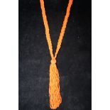 Plaited coral necklace