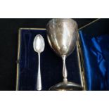 Victorian silver goblet & case