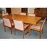 Solid oak board-room table with 6 arm chairs, poss