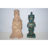 2 Mexican souvenir ware figures Tallest 32 cm