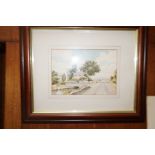 Watercolour Caernarvon old road signed John Archbold