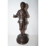 Late 19th century spelter figure with plaque to ba