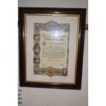 Oak framed long service certificate Pilkington bro