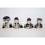 Set of 4 Beatles busts by Lorna Bailey Height 9 cm