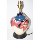 Moorcroft table lamp in the October falling leaves