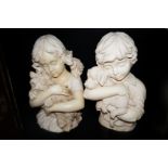 Pair of modern busts Height 38 cm