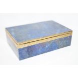 Lapis Lazuli and gilt metal box with hinged lid, h