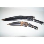 2 Kukri's with scabbard & skinning knives