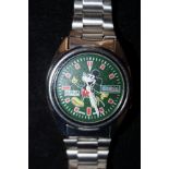 Gents Seiko automatic mickey mouse wristwatch with