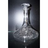 Good quality cut glass ships decanter Height 26 cm