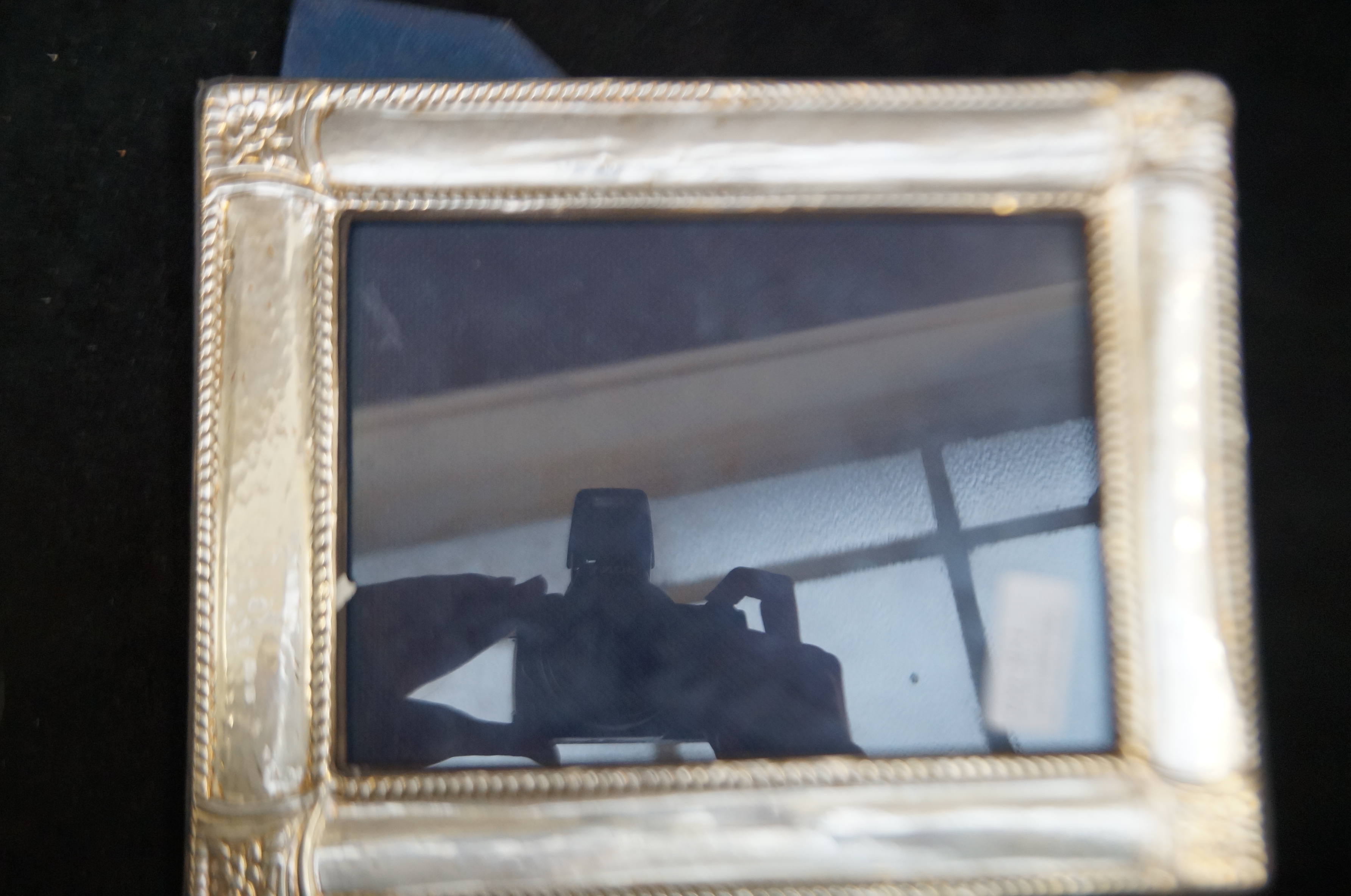 Silver photograph frame, 24cm x 19cm