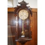 Oak cased Ansonia wall clock