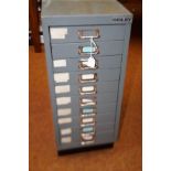 Bisley 10 draw metal cabinet