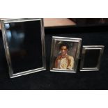 Collection of 3 silver photograph frames Largest 1