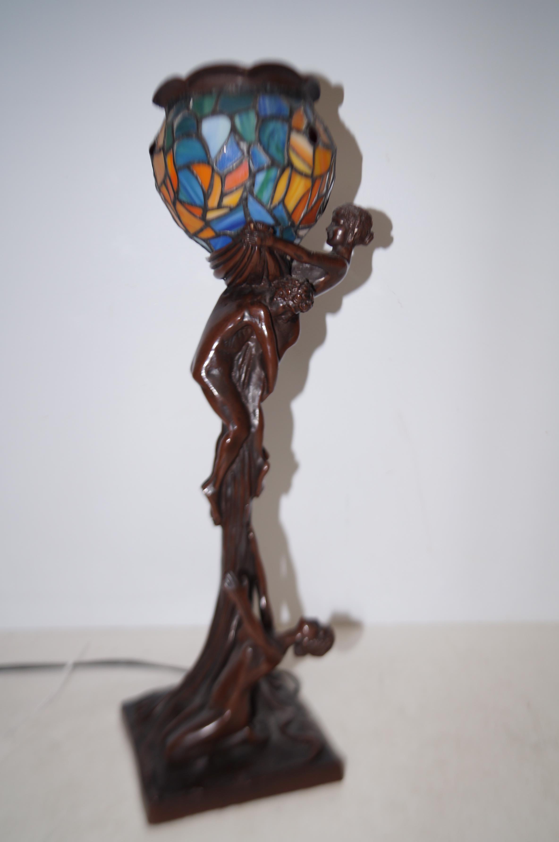 Bronze Tiffany style lamp