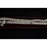 Silver double link neck chain