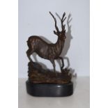 Bronze model of a deer Height 27 cm