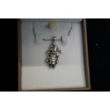 Silver doll necklace