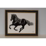 Royal crown derby Equus Gallop framed tile boxed w