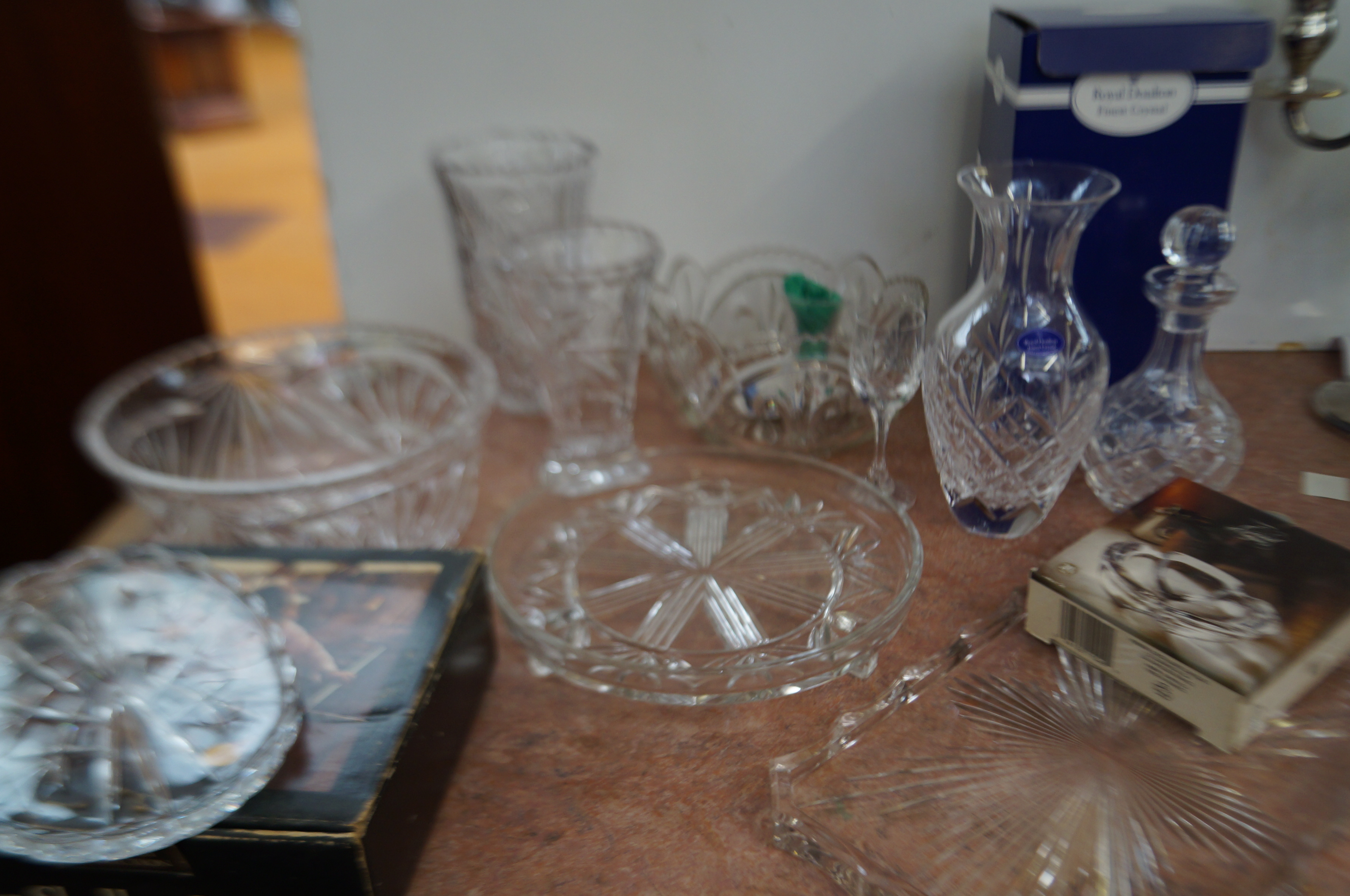 Box of good quality crystal ware to include Royal