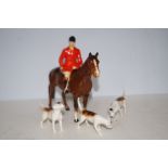 Beswick huntsman together with 3 Beswick cows