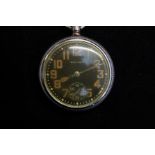 Military waltham black face pocket watch