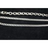 Silver curb necklace together with a silver bracel