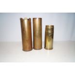 3 Trench art shell casings