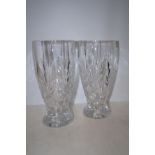 Pair of very heavy crystal vases