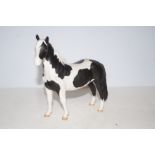 Beswick pinto black & white piebald horse with mat