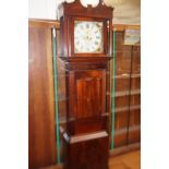 Early 19th century long case clock with painted di