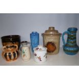 7 Pieces of west German pottery & 1 other