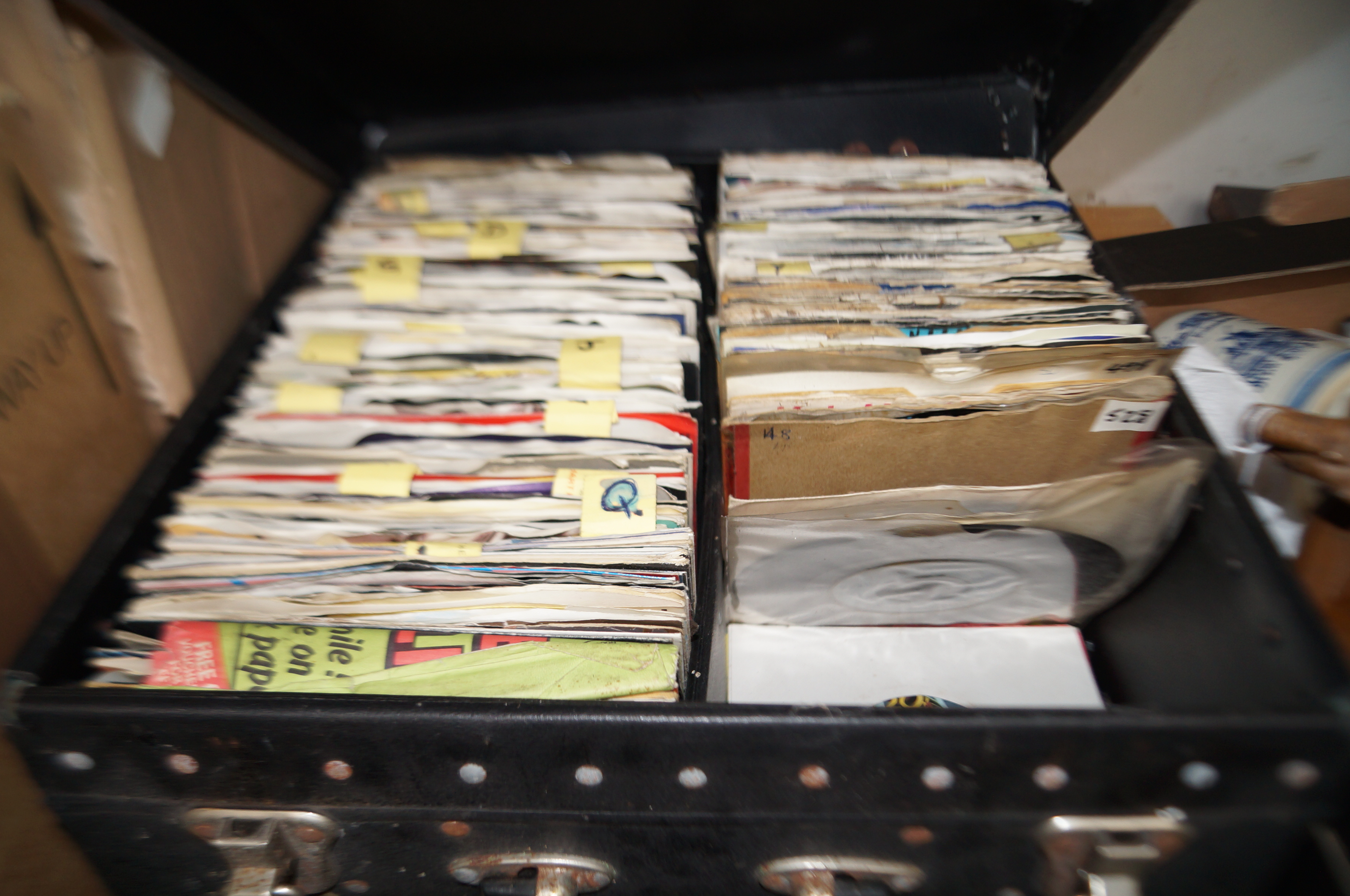 Box of single records