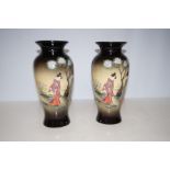 Pair of contemporary Japanese vases Height 30 cm