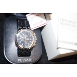 Pulsar chronograph gents wristwatch with box & man