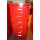 Modern 6 draw filling cabinet on casters Height 69