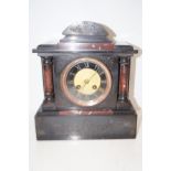 Late 19th century Belgium slate mantle clock with