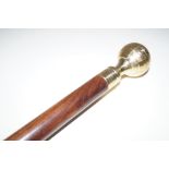 Swagger stick with brass terrestrial globe finial