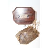 Brass Sundial compass cox London boxed