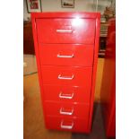Modern 6 draw filling cabinet on casters Height 69