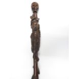 Boer war hand carved swagger stick, decorated as a