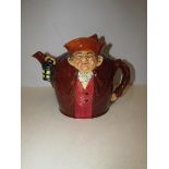 Royal Doulton 'Old Charlie' Teapot. Height 19cm. Restoration to figure